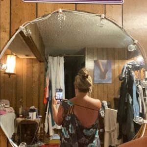 FREE PEOPLE Cold shoulder open back floral top